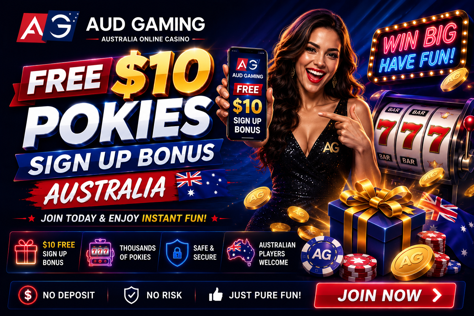 Free $10 Pokies Sign Up Bonus Australia | AUDGaming - AUDGaming