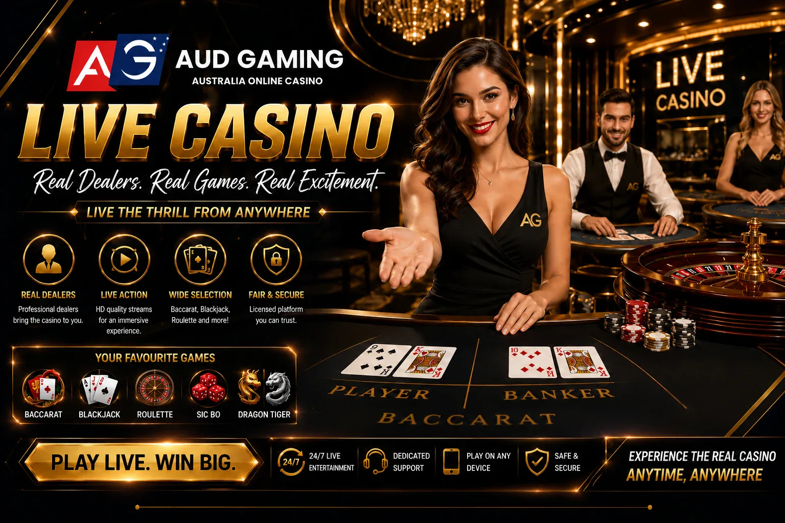 AUDGaming live casino section