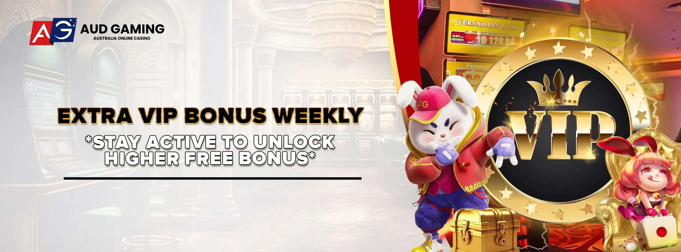 AUDGaming extra VIP bonus weekly